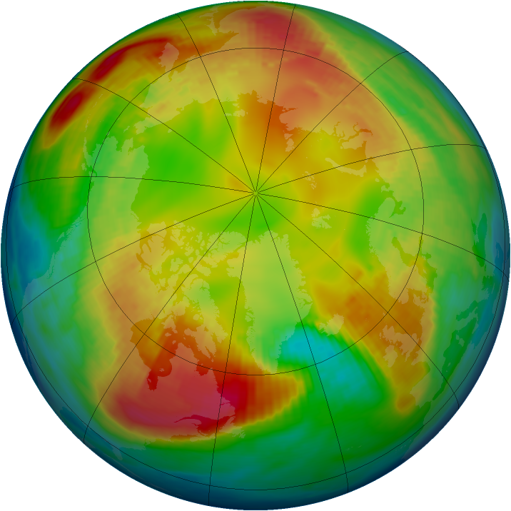 Arctic ozone map for 06 February 1988